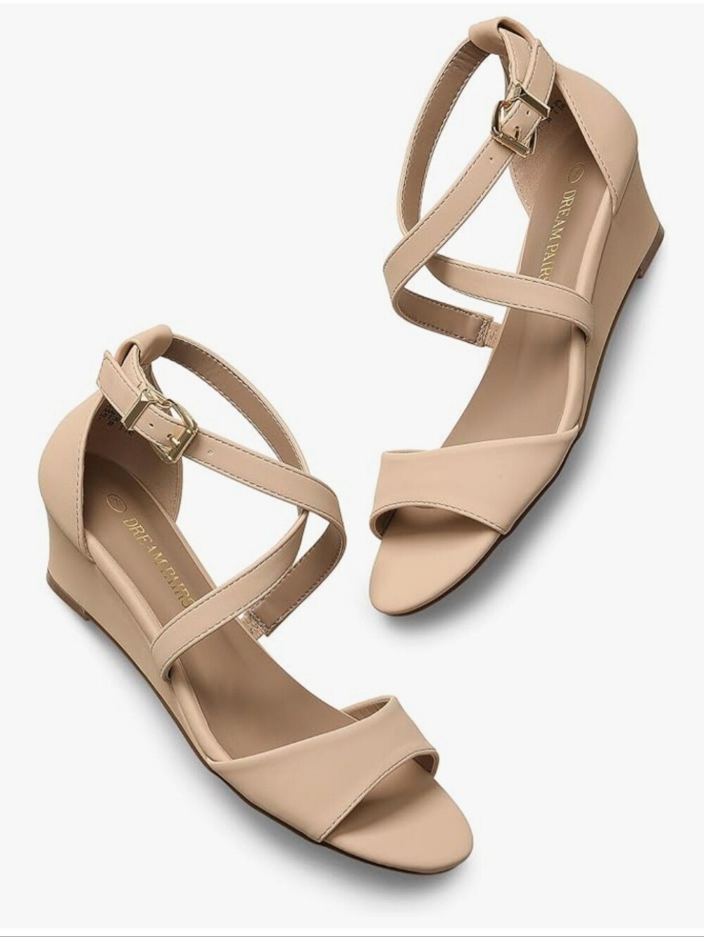 NWOT Dream Pairs Size 8.5 Wedge Criss Cross Sandals